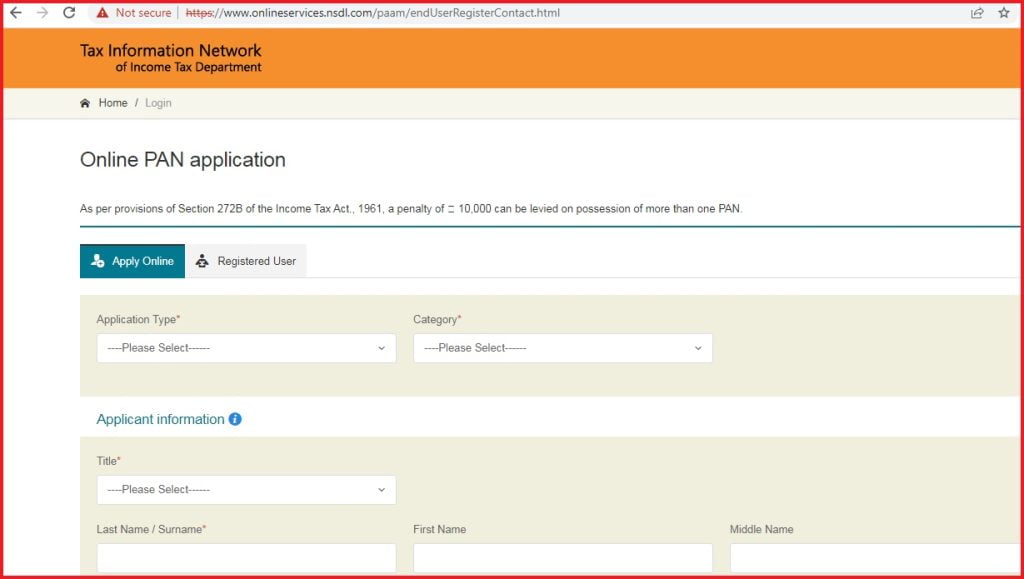 online pan card form